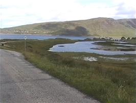Milton lake, on the return from Camustiel to Applecross, with our coastal exit route visible in the distance